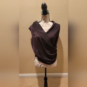Banana Republic Dark Brown Drape Blouse